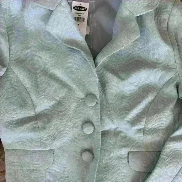 NWT - Women’s Vintage Inspo Jacket Size Small Light Blue with Metallic Threading - Picture 4 of 4